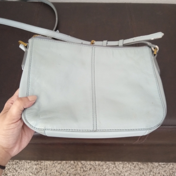 Fossil Women's Crossbody Bag Leather Vintage Blue Small - Picture 2 of 13